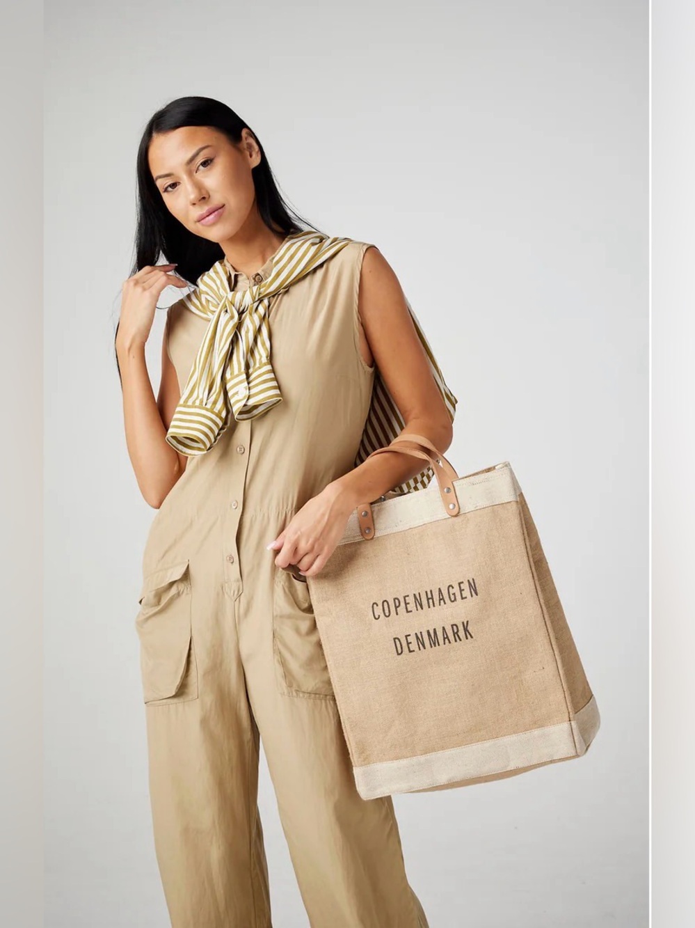 Apolis x Bohemian Rose Smoky Hollow El Segundo CA Jute Market Bag Tote